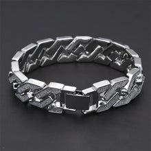 Load image into Gallery viewer, Rhinestone Cuban Bracelet Mens Hip Hop Star Glitter Geometric Shape Bracelet
