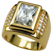 Load image into Gallery viewer, European And American Inlaid Zircon Gold Couple Rings
