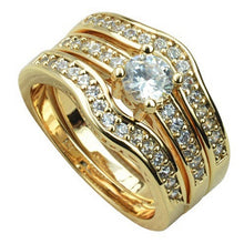 Load image into Gallery viewer, European And American Inlaid Zircon Gold Couple Rings
