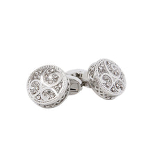Load image into Gallery viewer, Men&#39;s Cufflinks Round Retro Pattern Diamond Metal Cufflinks
