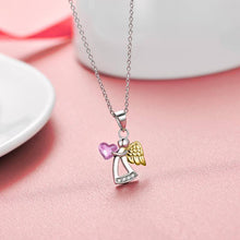 Load image into Gallery viewer, Sterling Silver Guardian Angel Necklace Birthday Communion Christening Jewelry Gifts for Girls Daughter

