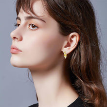 Load image into Gallery viewer, 925 Sterling Silver Rivet Hoop Earrings for Women Girls Freshwater Cultured Pearl Hoop Earrings Dainty Jewelry
