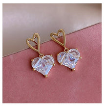 Load image into Gallery viewer, New Love Zircon Earrings Silver Needle Stud Earrings
