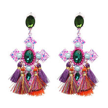 Load image into Gallery viewer, Boho Tassel African Earrings Jewelry Ethnic Crystal Earring
