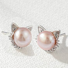Load image into Gallery viewer, Wholesale Women Freshwater Cat Pendant 925 Sterling Silver Necklace And Earing Pearl Jewelry Sets
