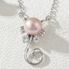 Load image into Gallery viewer, Wholesale Women Freshwater Cat Pendant 925 Sterling Silver Necklace And Earing Pearl Jewelry Sets
