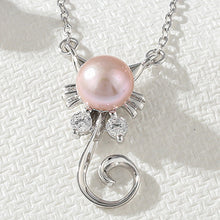 Load image into Gallery viewer, Wholesale Women Freshwater Cat Pendant 925 Sterling Silver Necklace And Earing Pearl Jewelry Sets
