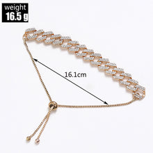 Load image into Gallery viewer, Hip Hop Unisex Trendy Thick Bracelets Exquisite Crystal Woman 3 Color Mental Figaro Bracelets Easy-wear Drawstring Man Jewelry
