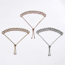 Load image into Gallery viewer, Hip Hop Unisex Trendy Thick Bracelets Exquisite Crystal Woman 3 Color Mental Figaro Bracelets Easy-wear Drawstring Man Jewelry
