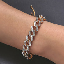 Load image into Gallery viewer, Hip Hop Unisex Trendy Thick Bracelets Exquisite Crystal Woman 3 Color Mental Figaro Bracelets Easy-wear Drawstring Man Jewelry
