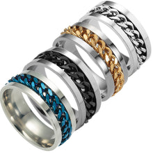 Load image into Gallery viewer, Stainless Steel Spinner Ring Beer Corkscrew Artifact Fashion Simple Heterosexual Rings Casual Men And Women Jewelry Bague Femme
