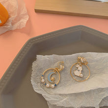 Load image into Gallery viewer, Silver Needle Earrings, Pearl Earrings, Sweet Earrings For Girls
