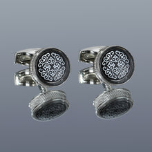 Load image into Gallery viewer, Fashion Pattern Round Silver Cufflinks Cufflinks
