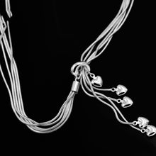 Load image into Gallery viewer, Silver Plated Necklace Five Snake Bone Heart Necklaces
