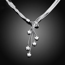 Load image into Gallery viewer, Silver Plated Necklace Five Snake Bone Heart Necklaces
