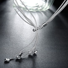 Load image into Gallery viewer, Silver Plated Necklace Five Snake Bone Heart Necklaces
