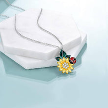 Load image into Gallery viewer, Sunflower Necklace S925 Sterling Silver Ladybug Pendant Necklace Jewelry Gifts for Girlfriend Mom

