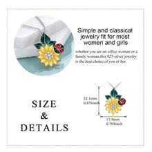 Load image into Gallery viewer, Sunflower Necklace S925 Sterling Silver Ladybug Pendant Necklace Jewelry Gifts for Girlfriend Mom
