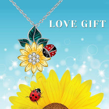 Load image into Gallery viewer, Sunflower Necklace S925 Sterling Silver Ladybug Pendant Necklace Jewelry Gifts for Girlfriend Mom
