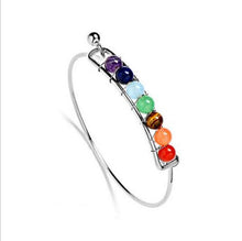 Load image into Gallery viewer, Boho charm silver bracelets natural stones beads bracelet 7 chakra healing balance bracelets bracelets jewelry gifts for women
