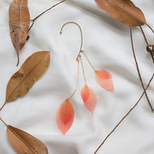 Load image into Gallery viewer, Yellow leaf leaf tassel earring earrings without pierced ears
