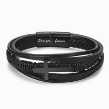 Load image into Gallery viewer, Mens Stainless Steel Cross Fashion Bracelet
