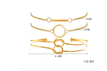 Load image into Gallery viewer, Modyle   Gold Color Crystal Wedding Bracelets Set CZ Stone Heart Bracelets Bangles For Woman
