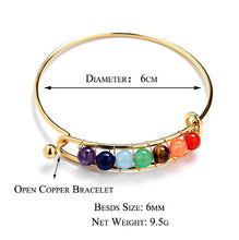 Load image into Gallery viewer, Boho charm silver bracelets natural stones beads bracelet 7 chakra healing balance bracelets bracelets jewelry gifts for women
