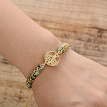 Load image into Gallery viewer, Tree Charm Bracelets African Japser String Braided Bracelets Yoga Handmade Friendship Lover Bracelet Tree of Life Charm Bracelet
