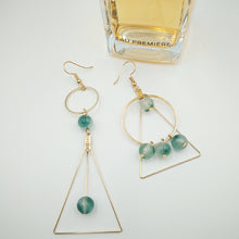 Load image into Gallery viewer, Earring Earrings Asymmetrical Triangle Circle Ball Earhook Creative
