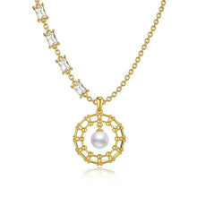 Load image into Gallery viewer, Pearl Necklace Infinity Circle Sterling Silver Pendant Necklaces for Women
