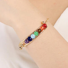 Load image into Gallery viewer, Boho charm silver bracelets natural stones beads bracelet 7 chakra healing balance bracelets bracelets jewelry gifts for women
