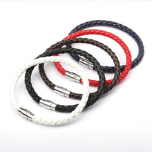 Load image into Gallery viewer, Magnetic Mens 6 Leather Cord Braided Bracelet
