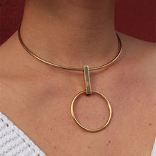 Load image into Gallery viewer, Women Collar Choker Necklace Big Circle Geometric Metal Pendants Torques Statement Necklaces
