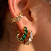Load image into Gallery viewer, Emerald Thick Mini Ring Earring Earrings Earrings
