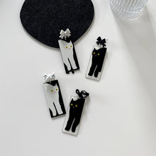 Load image into Gallery viewer, Peach Baby Asymmetric Cat Stud Earrings
