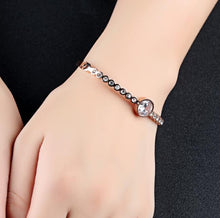 Load image into Gallery viewer, Simple Charms Bracelet For Woman Rose Gold Color With AAA Cubic Zircon Crystal Cut Bracelets Fashion Jewelr
