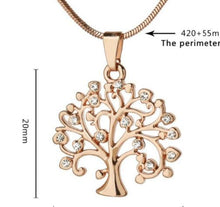 Load image into Gallery viewer, 54MM Big Tree Of Life Pendant Necklaces Drilling CZ Zircon Multi Layers Chains Long Necklace Jewelry Gifts For Her

