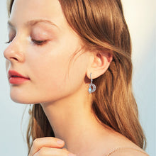 Load image into Gallery viewer, Moon Cat Earrings for Women Hypoallergenic 925 Sterling Silver Crescent Cat Drop Dangle Earrings Moon Cat Hook Earrings for Mom
