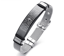 Load image into Gallery viewer, Stainless Steel Cross Bible Charm Bracelet Wristband For Men Adjustable Watch Bands Bracelet Christian Jewelry
