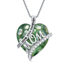 Load image into Gallery viewer, Gifts For Mom Sterling Silver Mom Necklace With Heart Birthstone Crystal Mother&#39;s Day Christmas Jewelry Gifts For Mother
