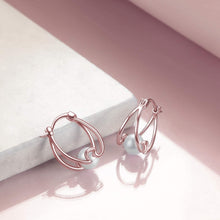 Load image into Gallery viewer, 925 Sterling Silver Small Hoop Earring Pearl Hoop Earrings Ocean Wave Earrings for Women Gifts
