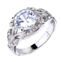 Load image into Gallery viewer, European and American Princess Rings Diamond Rings Tree Leaf Engagement Rings
