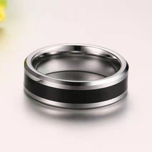 Load image into Gallery viewer, Titanium steel with three zircon couple rings

