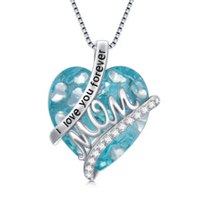 Load image into Gallery viewer, Gifts For Mom Sterling Silver Mom Necklace With Heart Birthstone Crystal Mother&#39;s Day Christmas Jewelry Gifts For Mother
