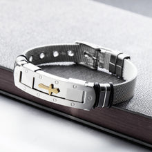 Load image into Gallery viewer, Stainless Steel Cross Bible Charm Bracelet Wristband For Men Adjustable Watch Bands Bracelet Christian Jewelry
