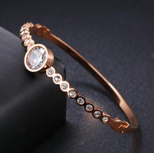 Load image into Gallery viewer, Simple Charms Bracelet For Woman Rose Gold Color With AAA Cubic Zircon Crystal Cut Bracelets Fashion Jewelr
