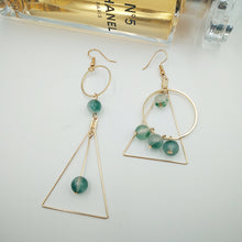 Load image into Gallery viewer, Earring Earrings Asymmetrical Triangle Circle Ball Earhook Creative
