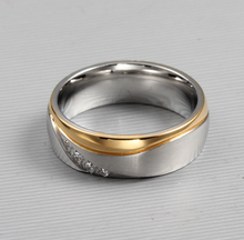 Load image into Gallery viewer, Romantic Wedding Rings For Lover Gold-Color Stainless Steel Couple Rings For Engagement Party Jewelry Wedding Bands
