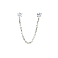 Load image into Gallery viewer, Ear Piercing Double Stud Earrings Gold Silver Color Long
